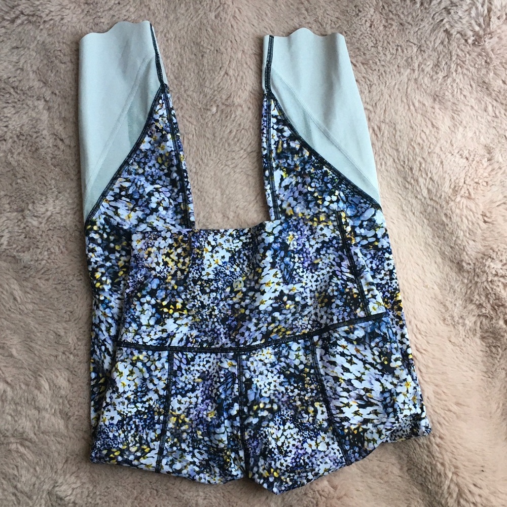 lululemon athletica Blue, White & Yellow Printed Leggings
